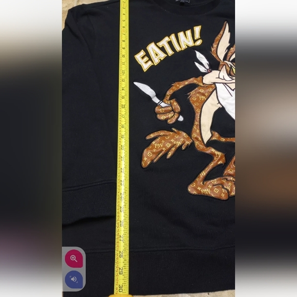 FTW Clothing (Wile E. Coyote) Eatin! Black Crewneck sweatshirt RN:151042 Men 2XL - Picture 3 of 8